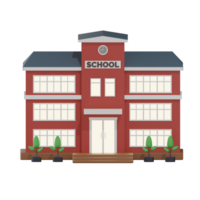 School Building 6 3D Illustration png