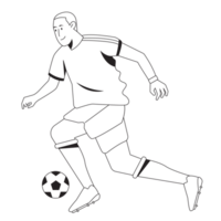 Dribbling Football Sport People Outline 2D Illustration png