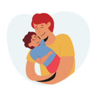 Holding a Baby Fathers Day Color 2D Illustrations png