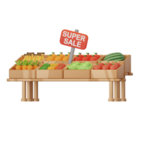 super försäljning handla matvaror 3d illustrationer png
