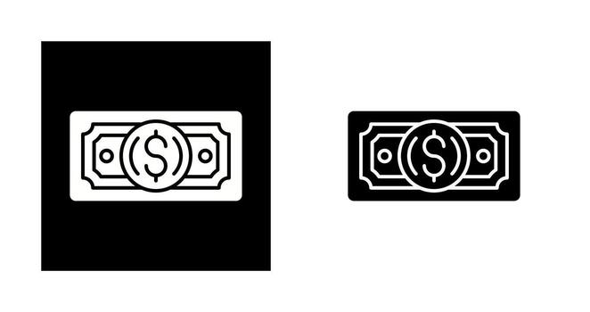 icono de vector de nota de dólar