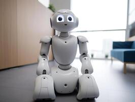 A smart robot will take care humans. It will monitor the health status of people at home, photo