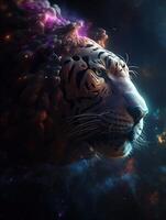 hermosa forma de un tigre, ilustración, generativo ai foto