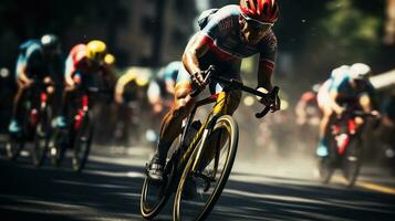 The Journey of a Professional Cyclist. Generative AI photo