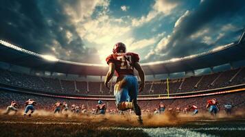 American Football Takes Center Stage on Game Day. Generative AI photo