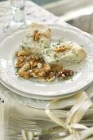 Stilton cheese and walnuts photo