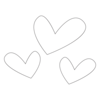 Three Love Valentine Sticker Outline 2D Illustration png