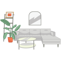 Interior Livingroom Color 2D Illustration png