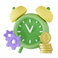 Money Time Accounting Finance 3D Illustration png