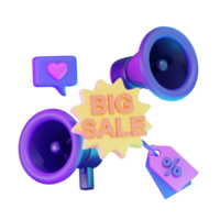 Big Sale Broadcast Cyber Monday 3D Illustration png