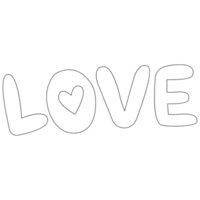 Liebe Schriftart Valentinstag Aufkleber Gliederung 2d Illustration png