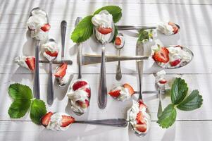 Strawberry with cream photo