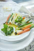 Presentation of mixed vegetables photo