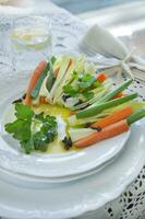 Presentation of mixed vegetables photo