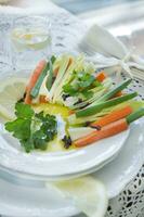 Presentation of mixed vegetables photo