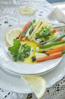 Presentation of mixed vegetables photo