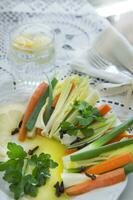 Presentation of mixed vegetables photo