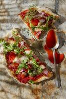 Pizza with whole wheat flour photo