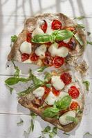 Pizza with whole wheat flour photo