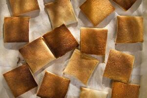 Slices of toasted bread photo