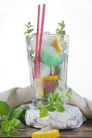 Glass of drink made from mint photo