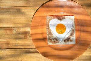 breakfast with toast and eggs photo