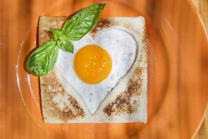 breakfast with toast and eggs photo