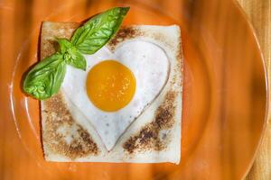 breakfast with toast and eggs photo