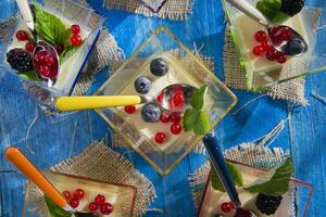 Panna cotta with berries photo