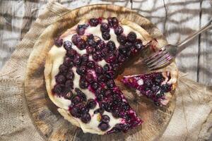 Focaccia with red grape strawberry photo