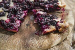 Focaccia with red grape strawberry photo