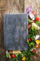 a plate with a fork and knife on it photo