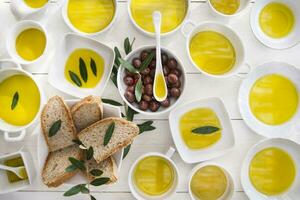 Bread and olive oil photo