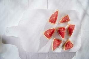 Slices of red grapefruit photo