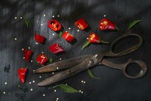 Cut the red pepper photo