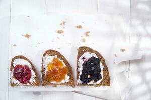 Breakfast bread and jam photo