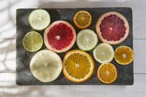 The colors of citrus fruits photo