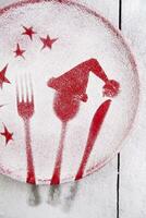 Christmas red plate photo