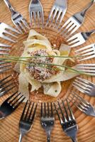 Pappardelle with meat sauce photo