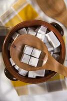 a wooden spoon with a keyboard on it photo