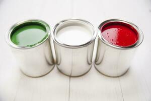 Three paint cans photo