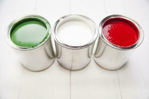 Three paint cans photo