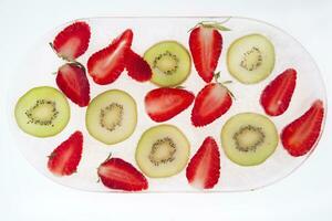 Kiwi and strawberries photo