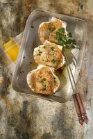 Scallops au gratin photo