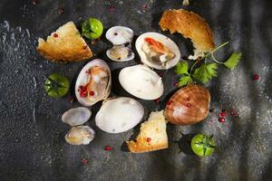 Soup with seafood photo