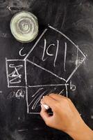maths homework on blackboard photo
