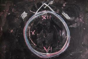 a chalk drawing of a clock photo