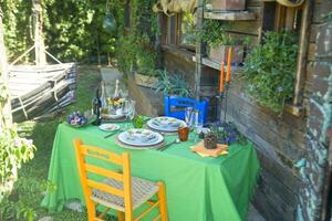 Outdoor dining table photo