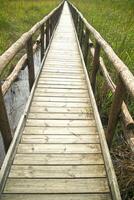 Pedestrian path on wooden poles photo
