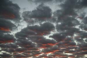 Cloudy sky at dawn photo